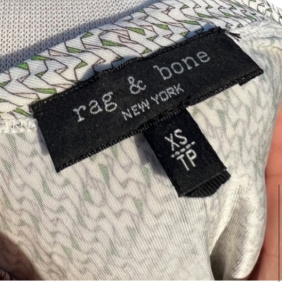 Rag & Bone Sabeen Jersey slim fit top with green geometric print - Picture 6 of 8